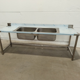Rvs spoeltafel - 240x70 cm